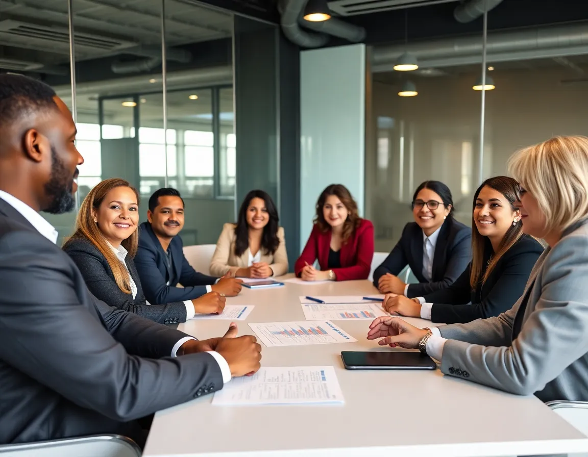 Team discussion in a meeting room